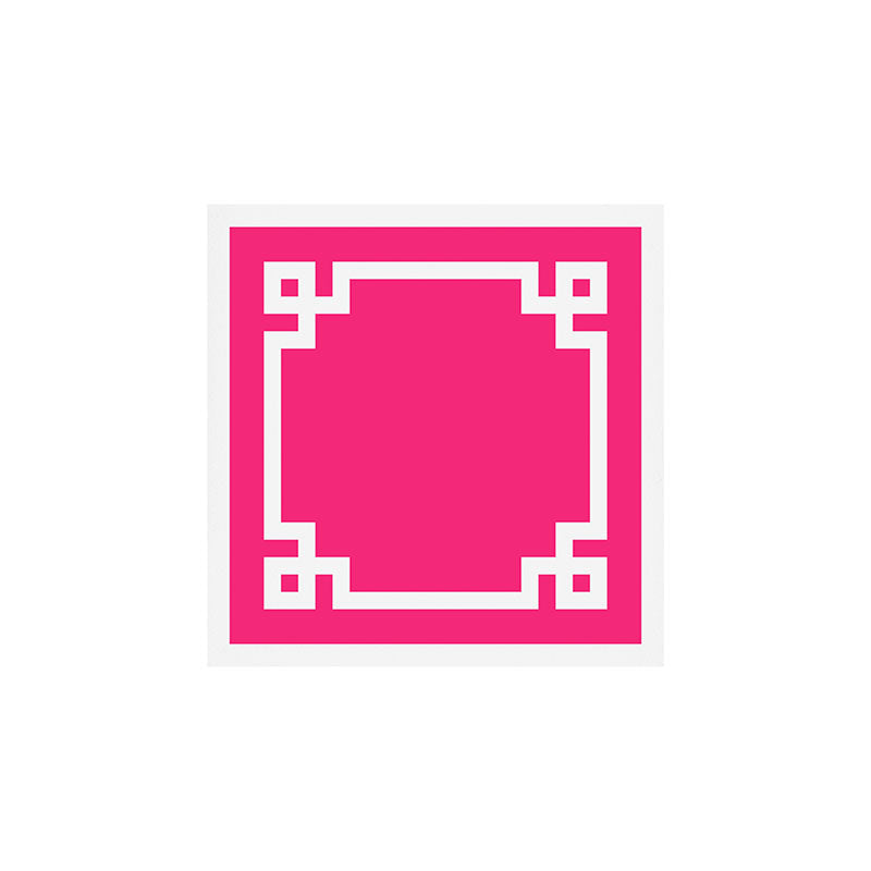 Light Hot Pink and White Greek Key Art Print Gallery Image 1