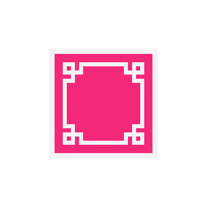 Light Hot Pink and White Greek Key Art Print Gallery Image 1