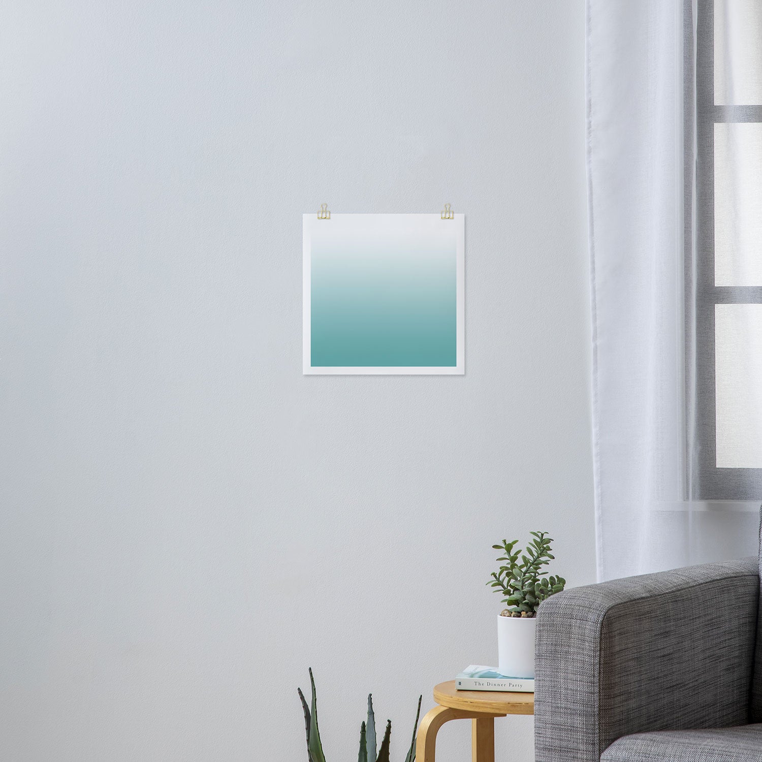 Light Teal Gradient Art Print Gallery Image 3