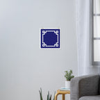 Midnight Blue and White Greek Key Border Art Print Gallery Image 3