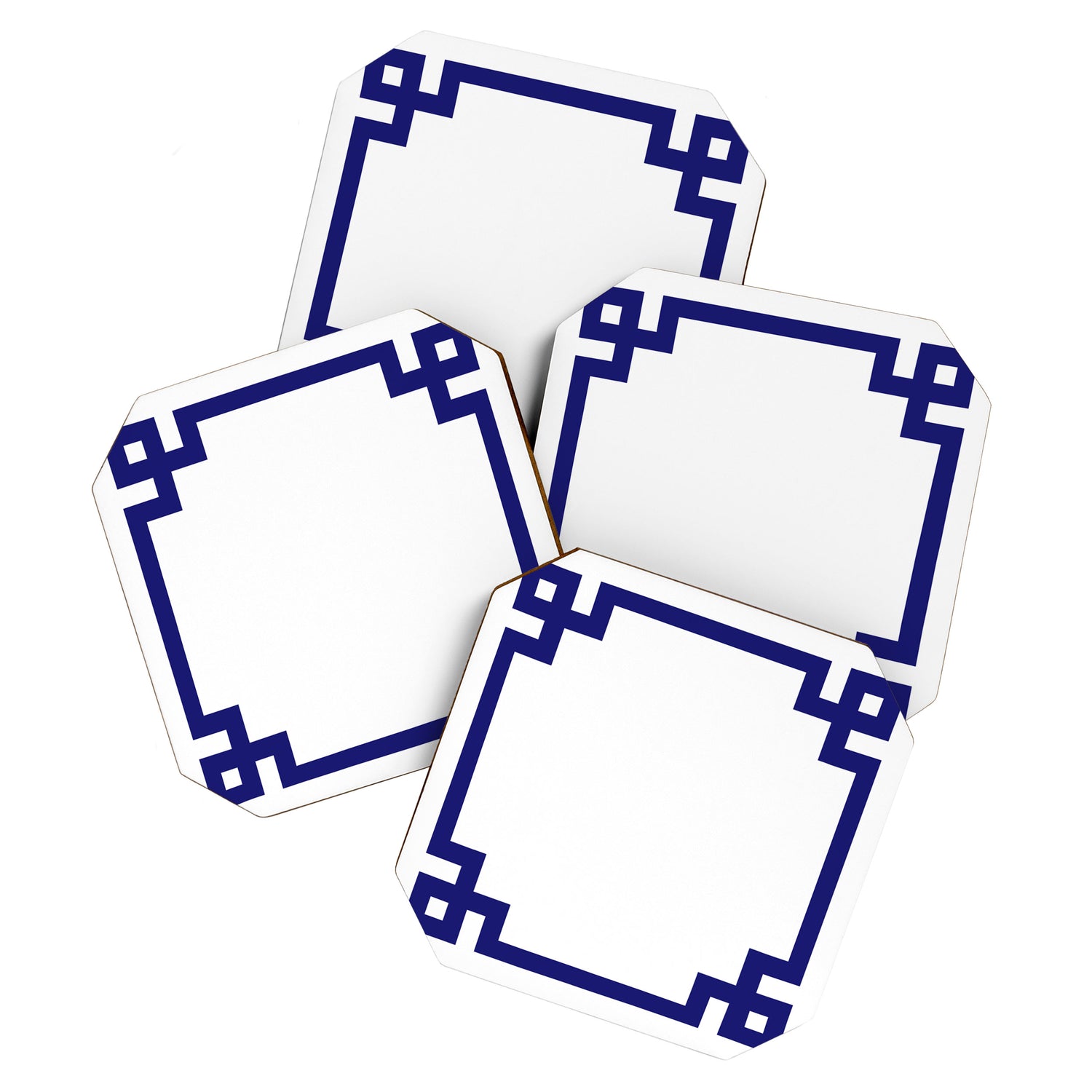 Midnight Blue Greek Key Border Coaster Gallery Image 1