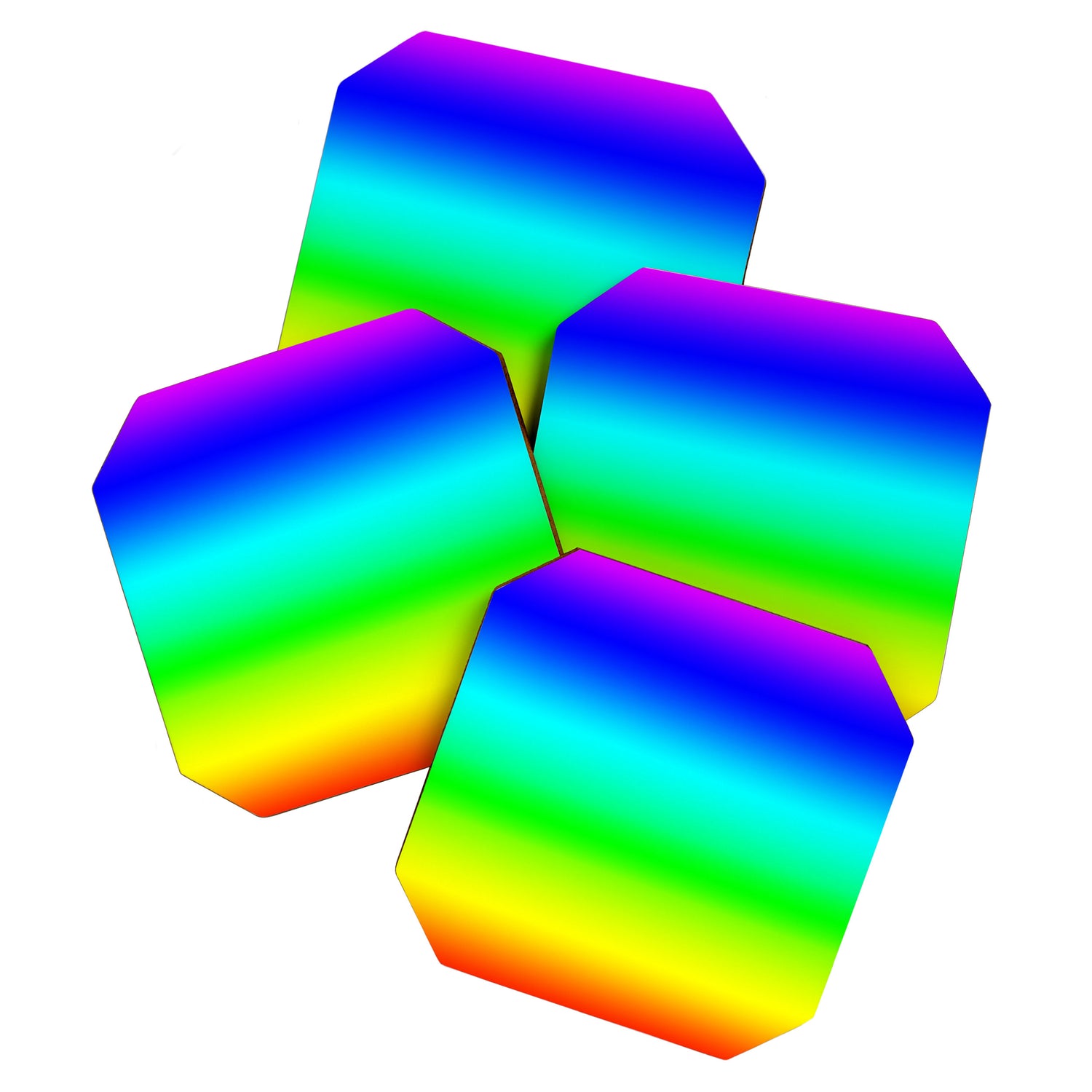 Modern Bright Rainbow Colors Ombre Coaster Gallery Image 1