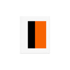 Modern White Black Orange Colorblock Art Print Gallery Image 1