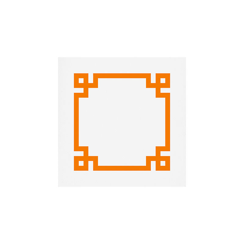 Orange Greek Key Square Border Art Print Gallery Image 1