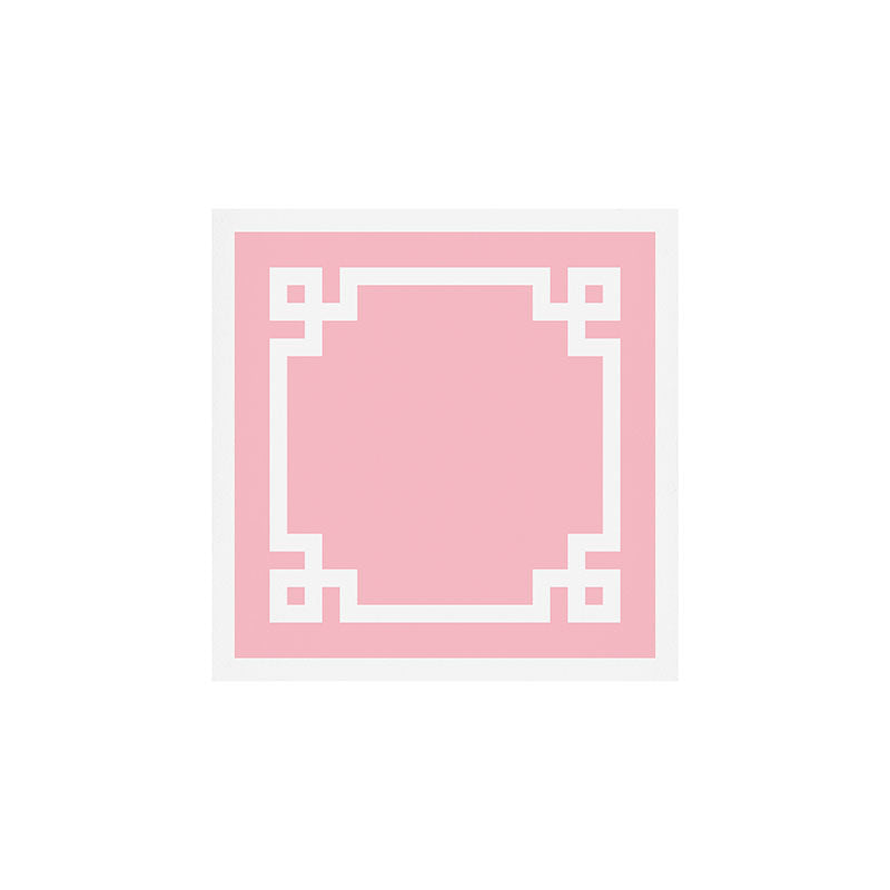 Pink and White Greek Key Border Art Print Gallery Image 1