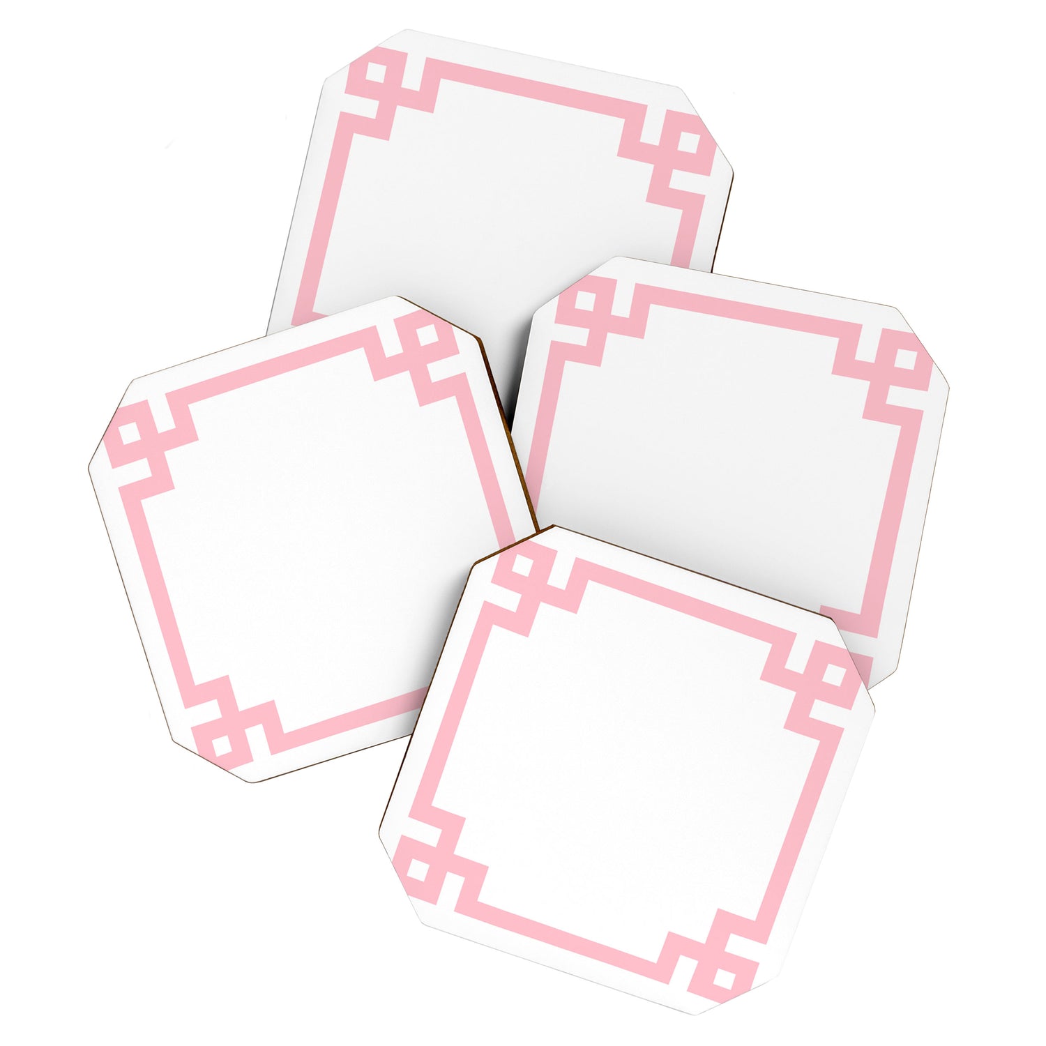 Pink Greek Key Border Coaster Gallery Image 1
