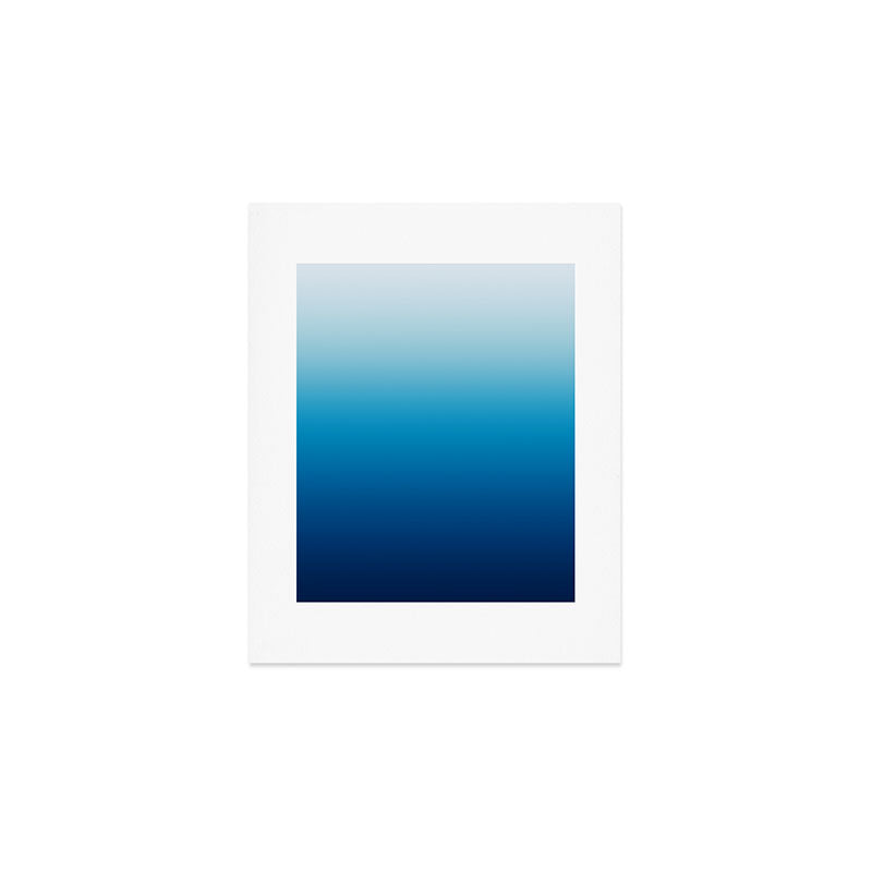 Sky and Ocean Blue Ombre Art Print Gallery Image 1