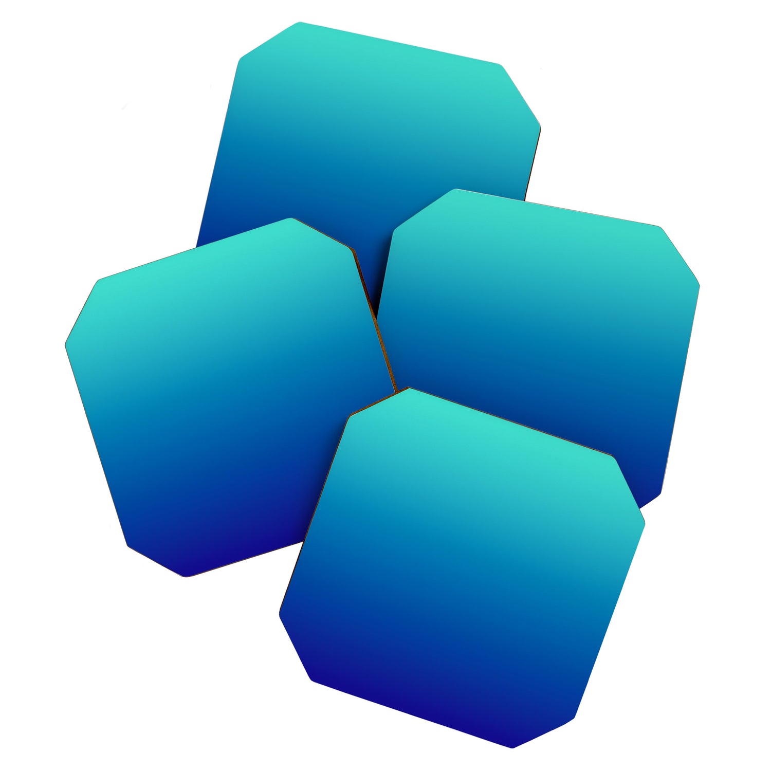 Turquoise Ultramarine Blue Gradient Coaster Gallery Image 1