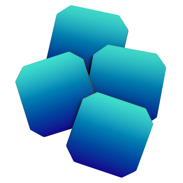 Turquoise Ultramarine Blue Gradient Coaster Gallery Image 1
