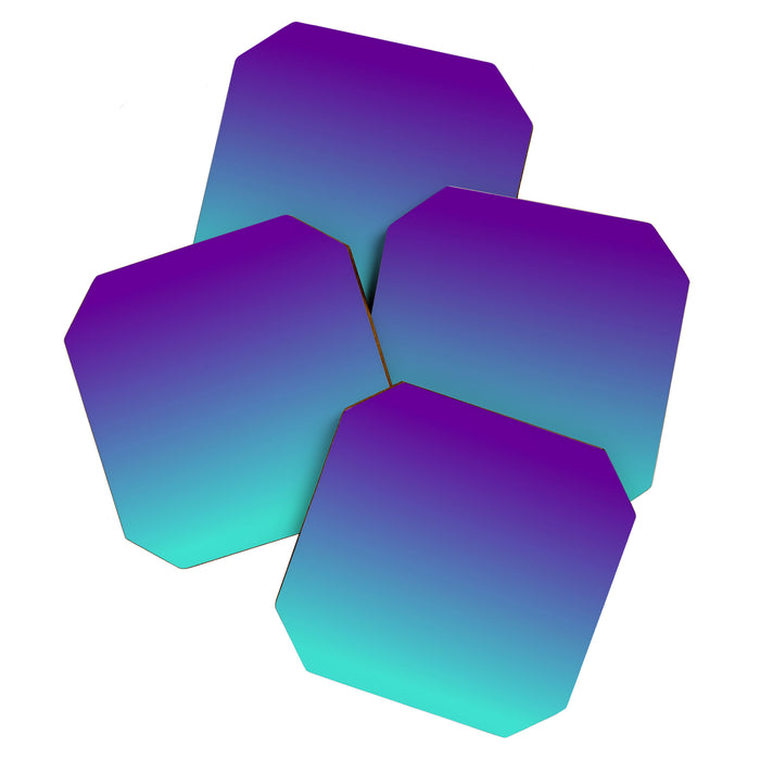 Violet Purple and Turquoise Ombre Coaster Gallery Image 1