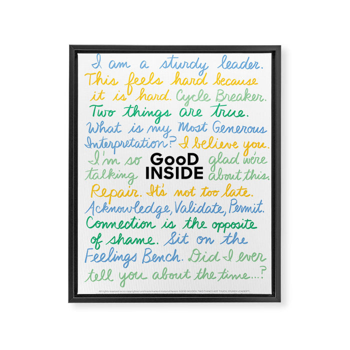 Good Inside® Parenting Mantras Framed Canvas Print Gallery Image 1