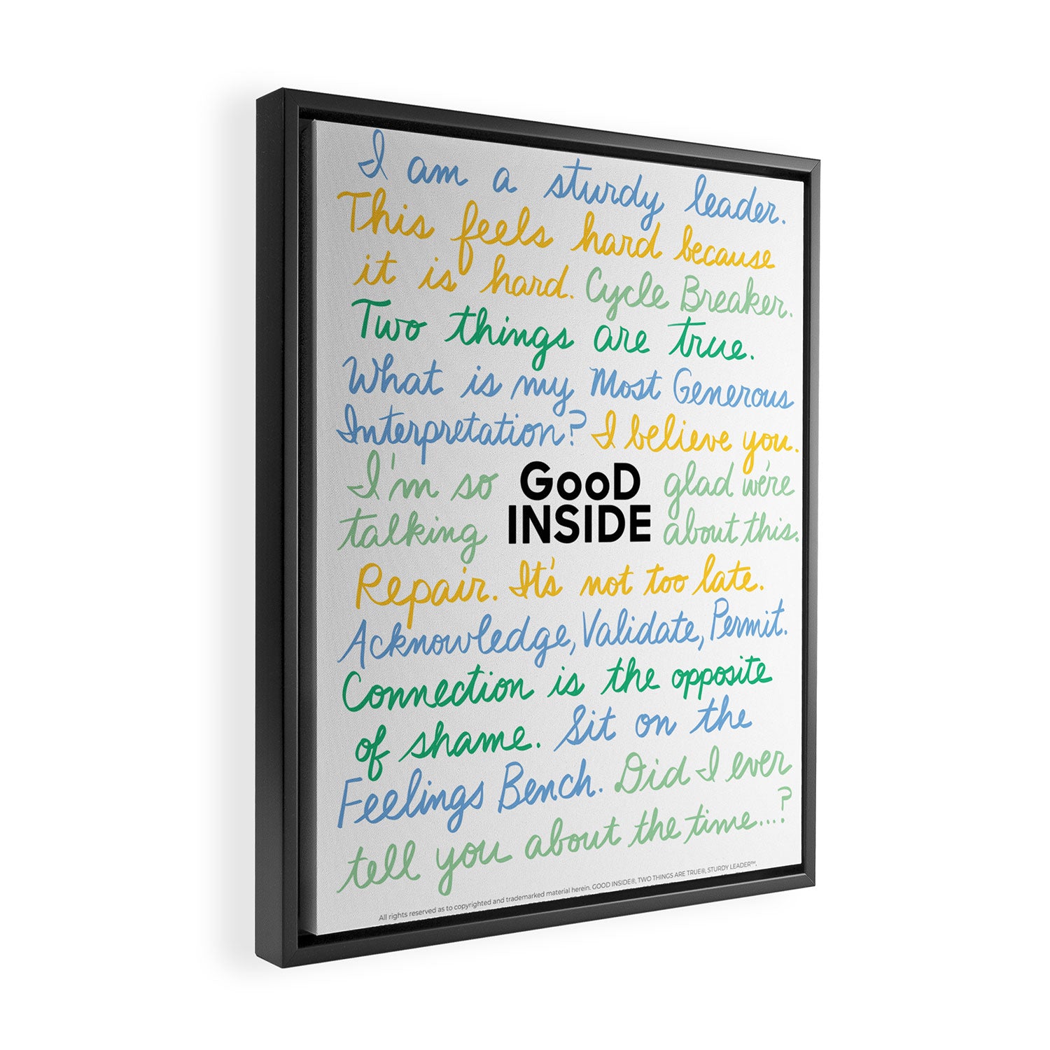 Good Inside® Parenting Mantras Framed Canvas Print Gallery Image 2