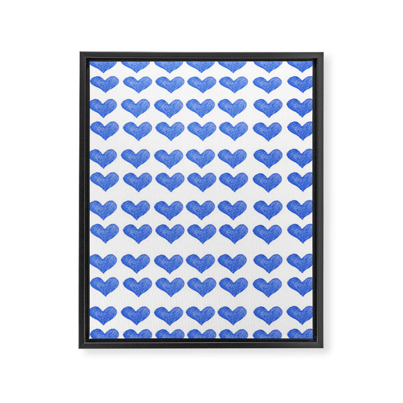 BLUE HEARTS Framed Canvas Print Gallery Image 6