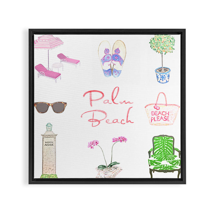 PALM BEACH Framed Canvas Print Gallery Image 1