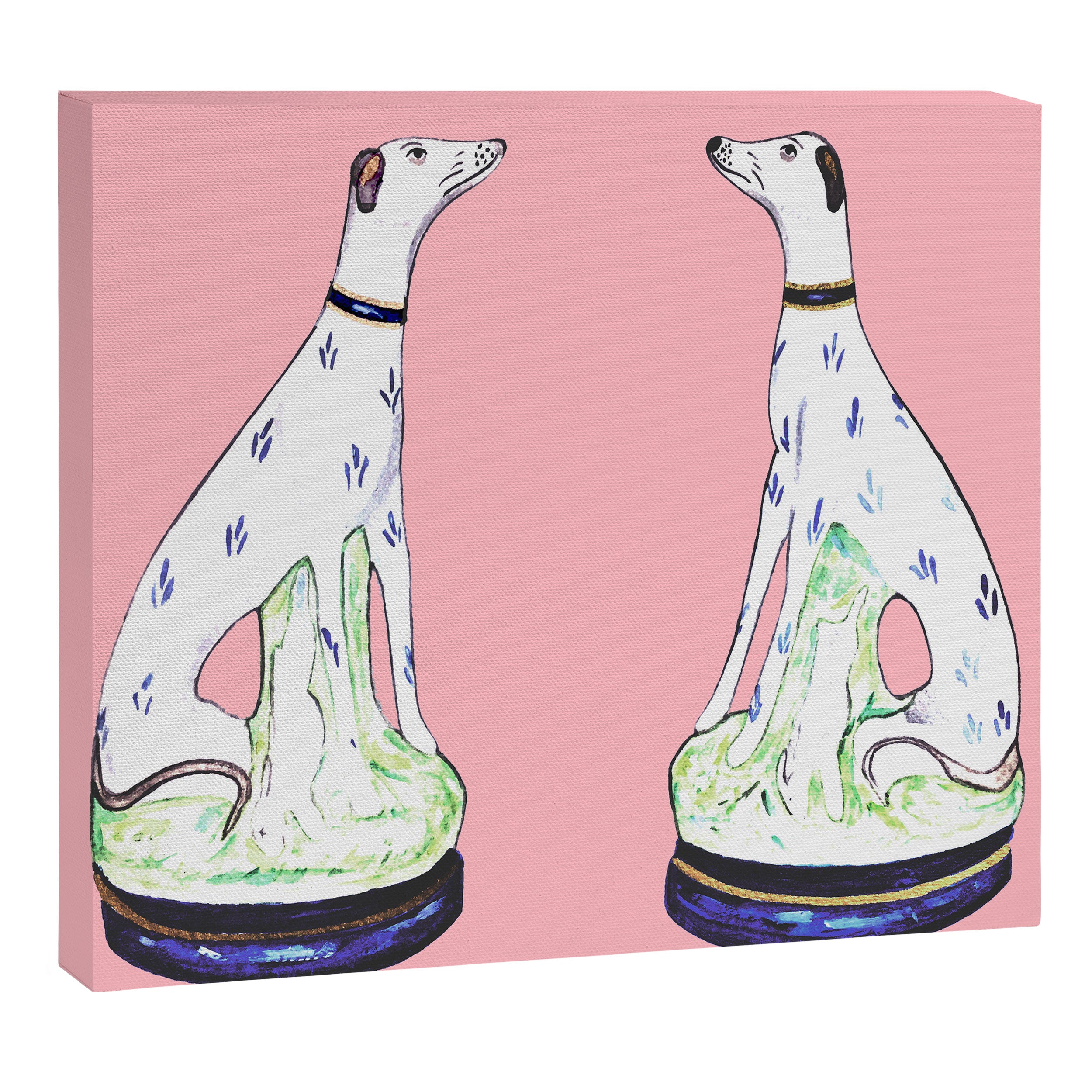 STAFFORDSHIRE GREYHOUND TWINS Canvas Print Gallery Image 6