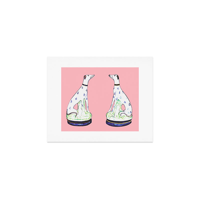 STAFFORDSHIRE GREYHOUND TWINS Art Print Gallery Image 1
