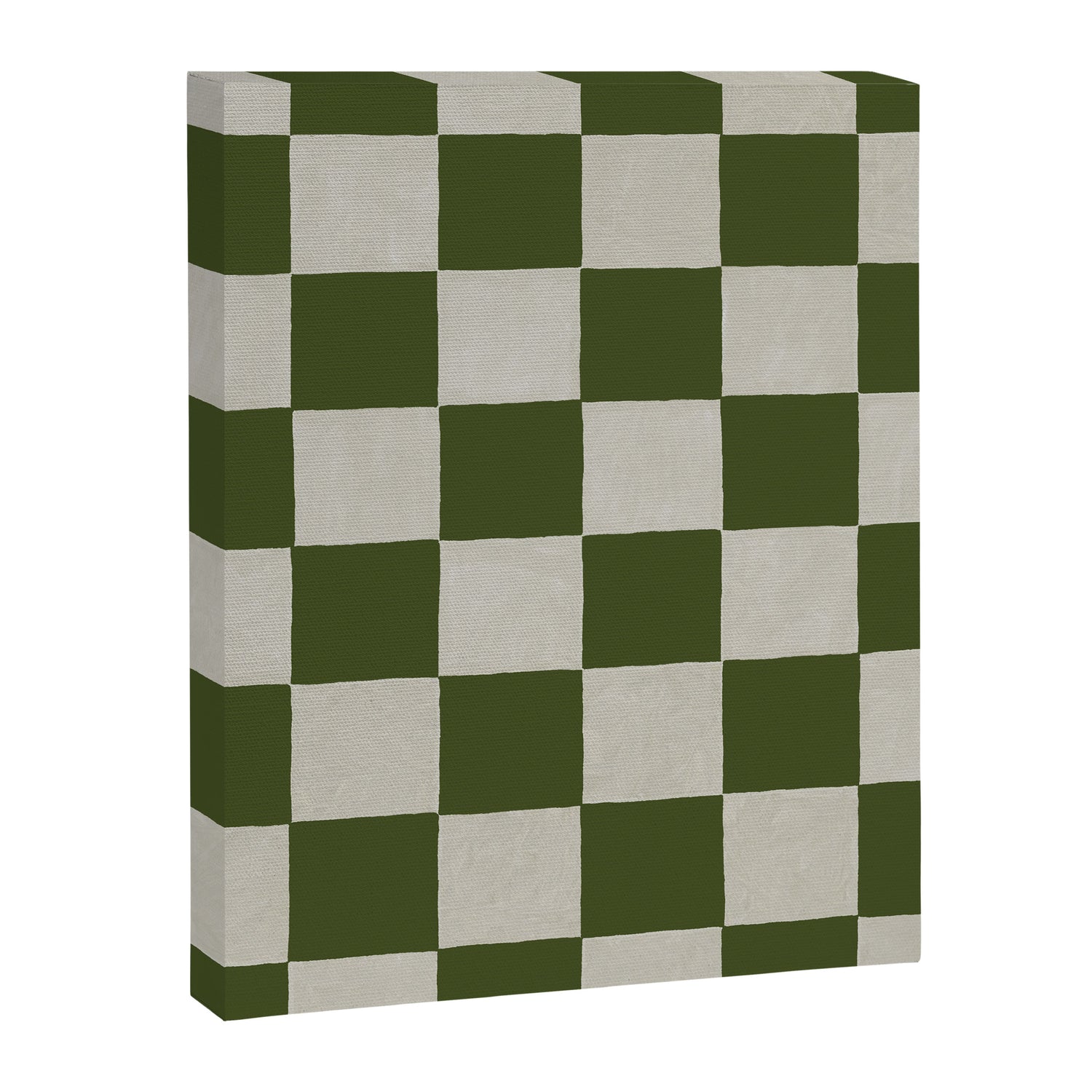checkerboard hand-painted-olive Canvas Print Gallery Image 3