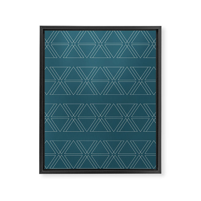 lines geo-teal Framed Canvas Print Gallery Image 1