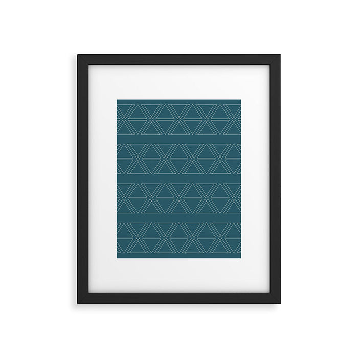 lines geo-teal Framed Art Print Gallery Image 1