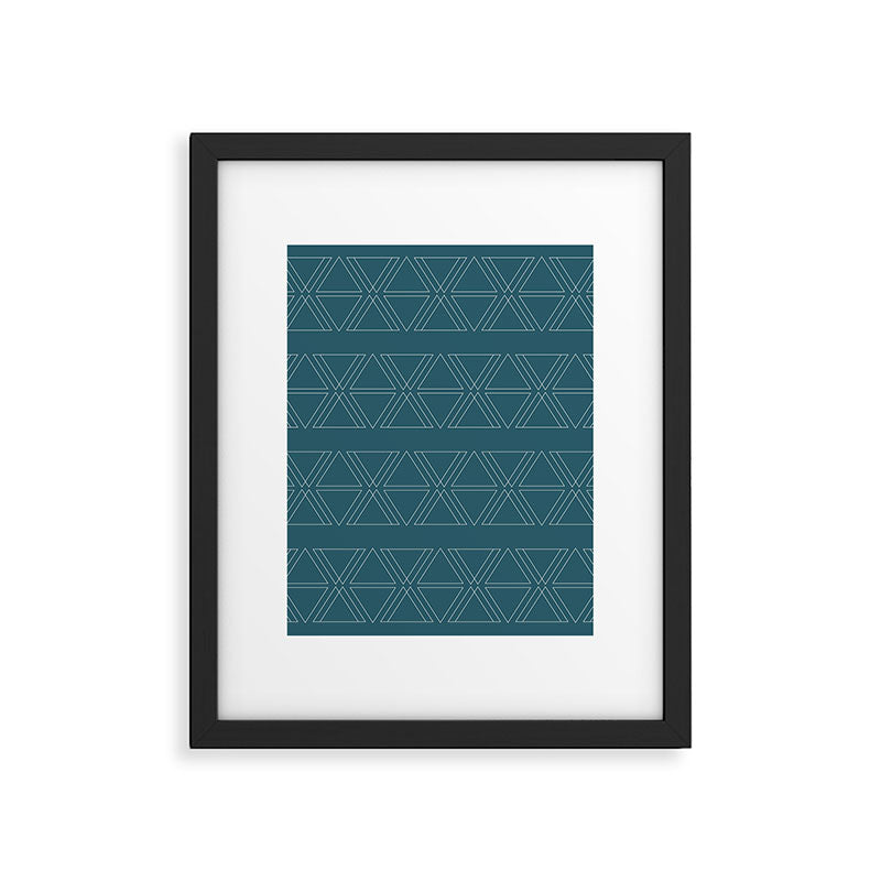 lines geo-teal Framed Art Print Gallery Image 6