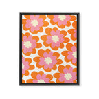 Pink and Orange Flower Pattern Framed Canvas Print Gallery Image 6