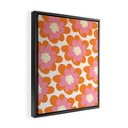 Pink and Orange Flower Pattern Framed Canvas Print Gallery Image 2