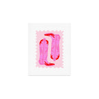 Pink Cowboy Boots Art Print Gallery Image 1