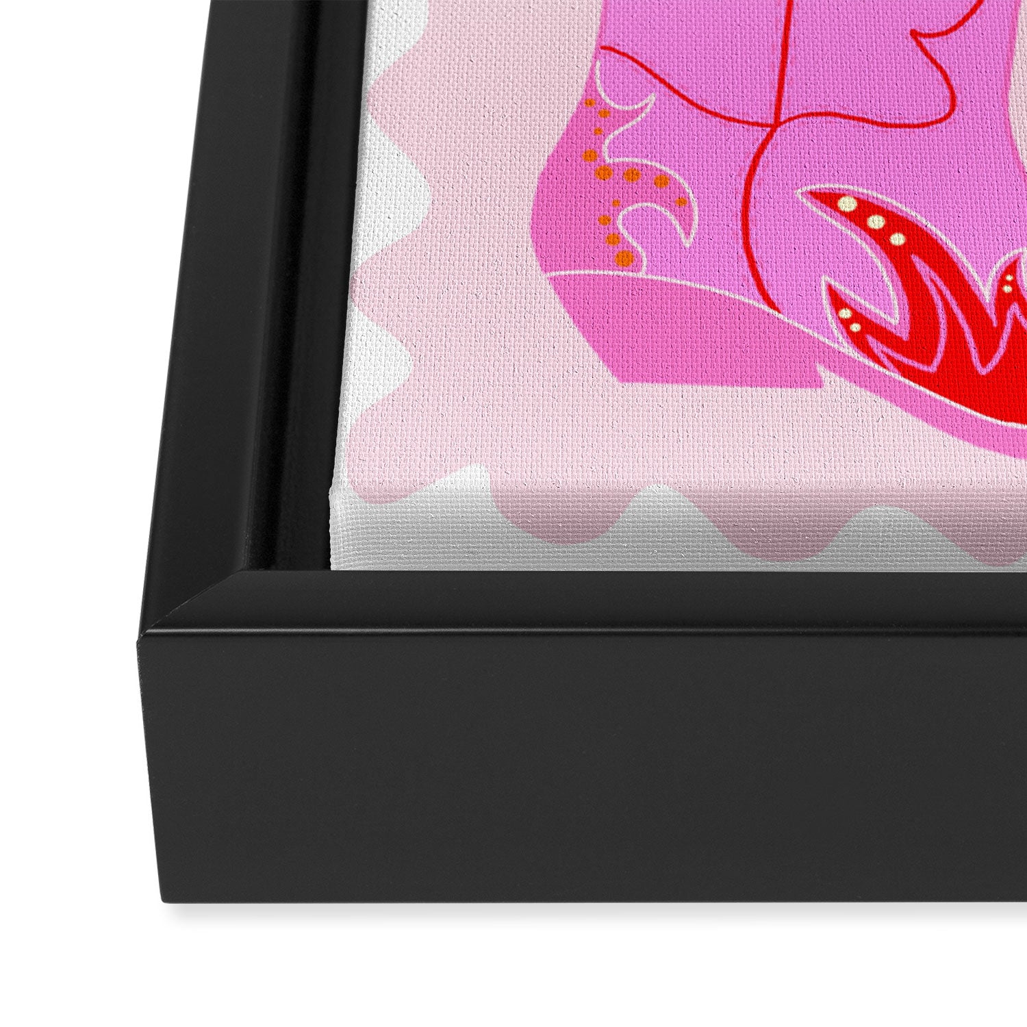 Pink Cowboy Boots Framed Canvas Print Gallery Image 3
