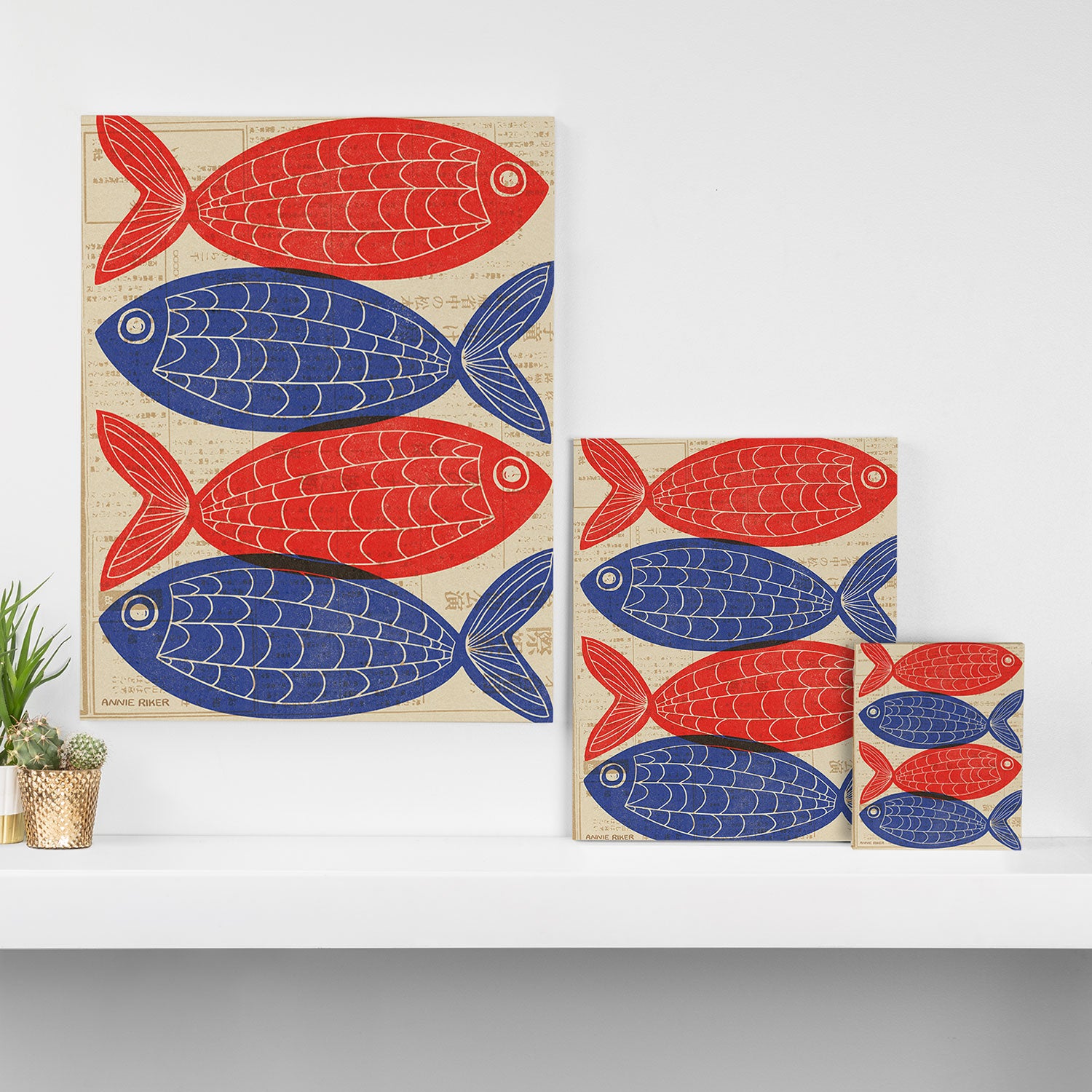 Red Fish, Blue Fish Canvas Print Gallery Image 3