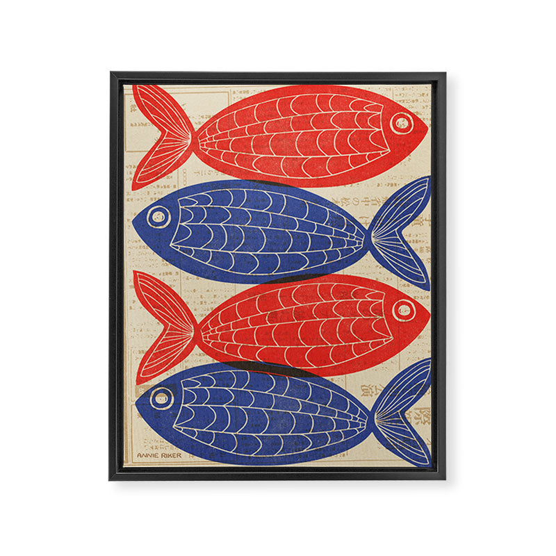 Red Fish, Blue Fish Framed Canvas Print Gallery Image 1