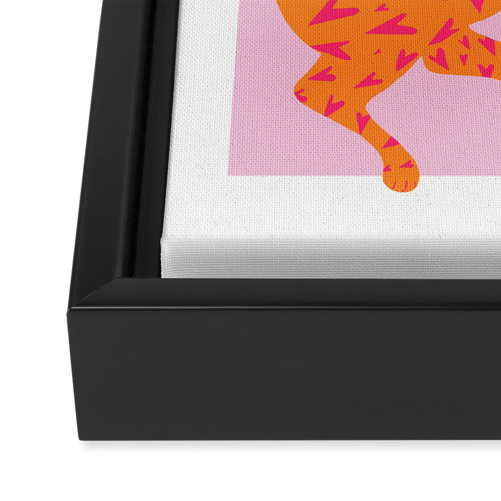 Tiger | Love Heart Print Framed Canvas Print Gallery Image 3