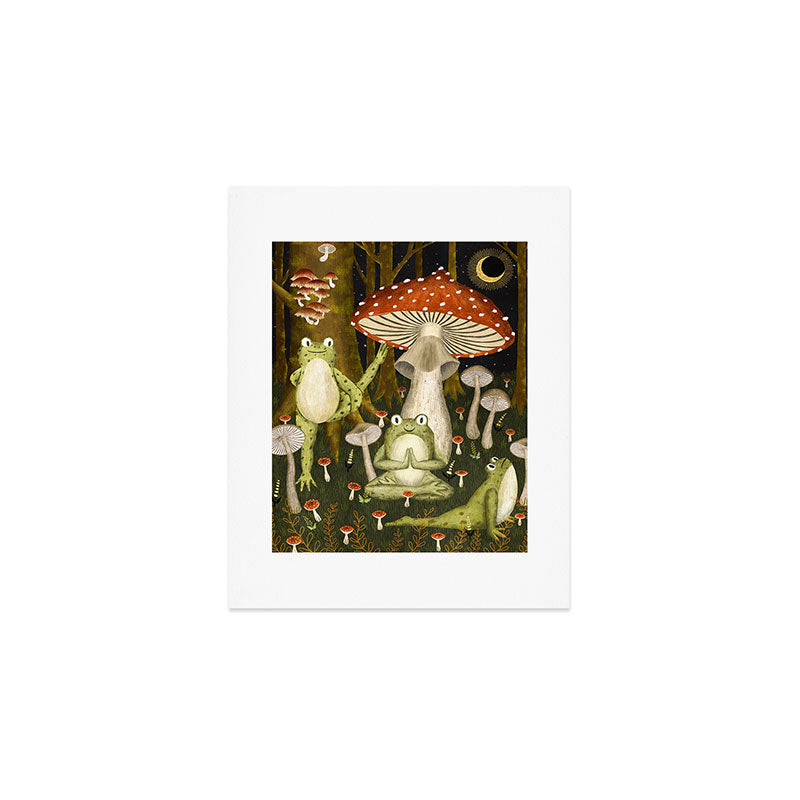mushroom forest yoga Art Print Gallery Image 1
