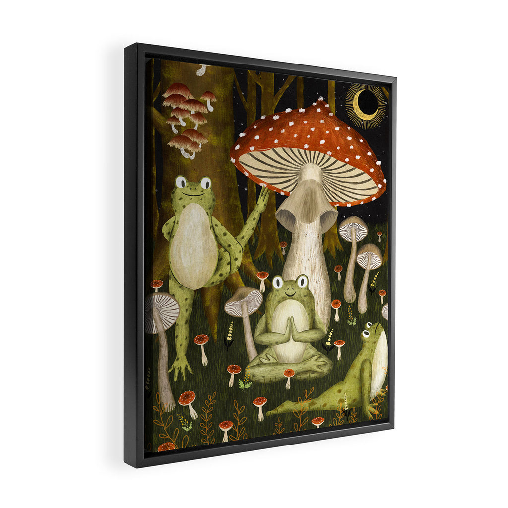 mushroom forest yoga Framed Canvas Print Gallery Image 2