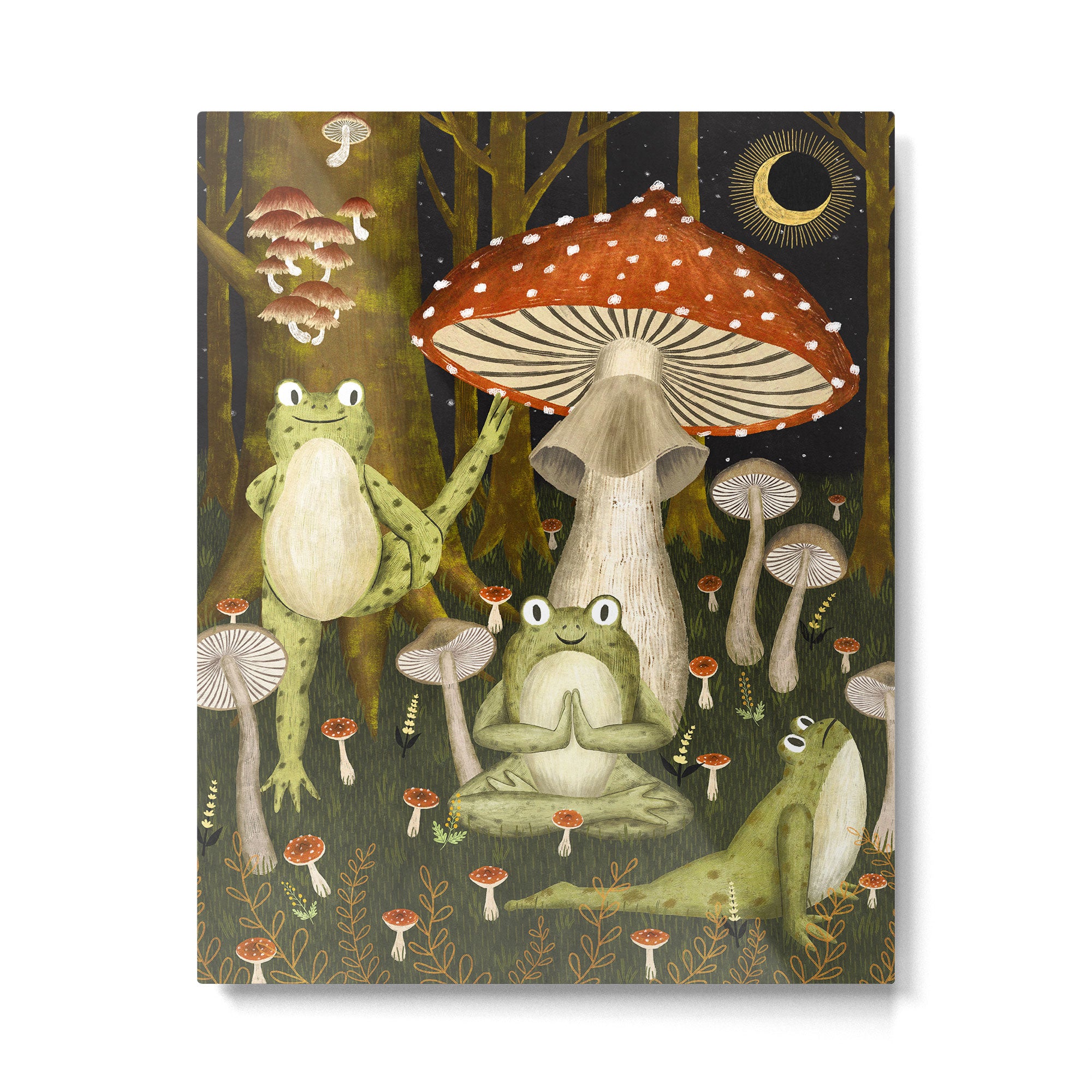 mushroom forest yoga Metal Print Gallery Image 4