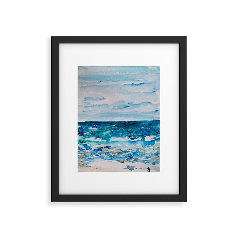 Cabo Beach Mexico Watercolor #1 Framed Art Print