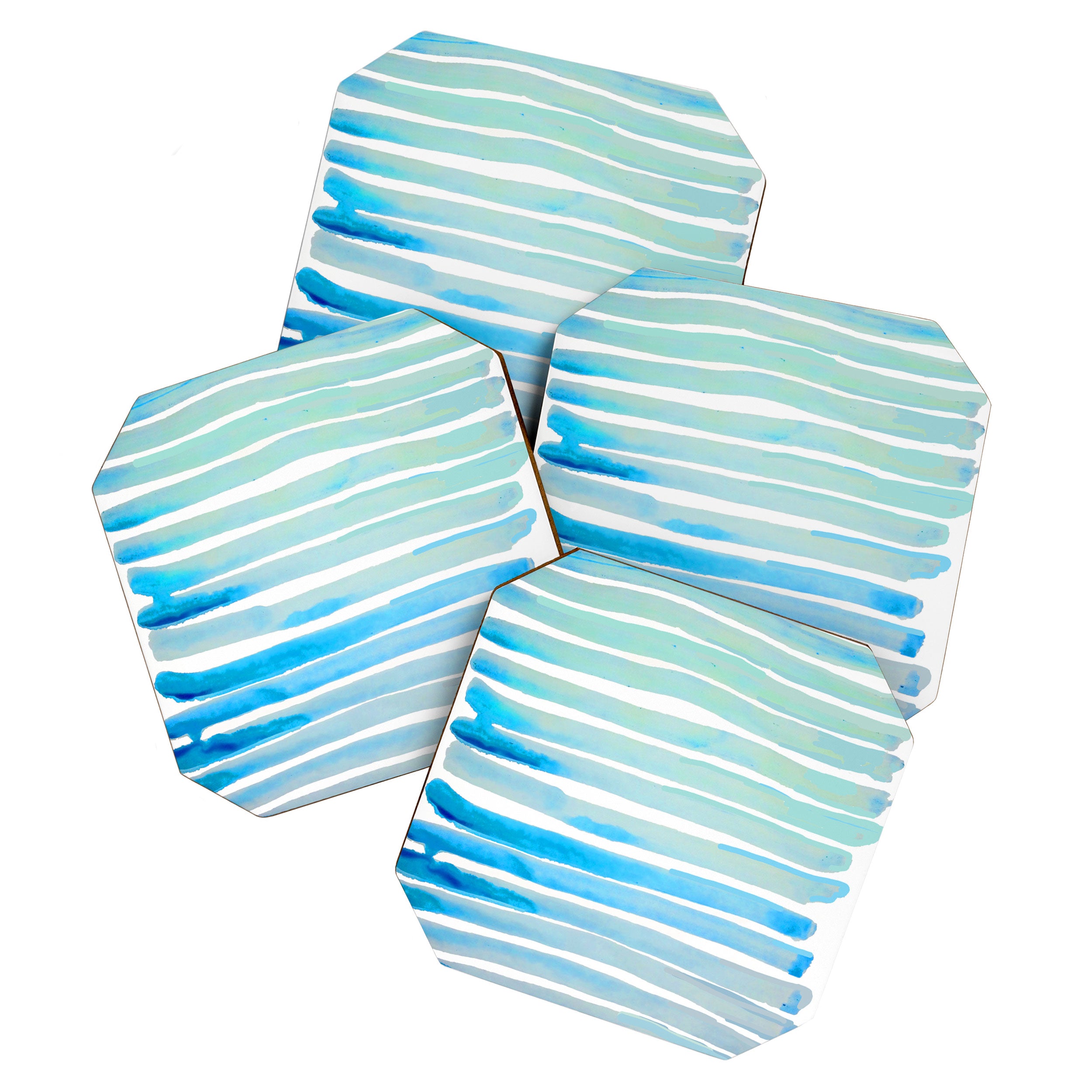 New Year Blue Water Lines Coaster Gallery Image 1