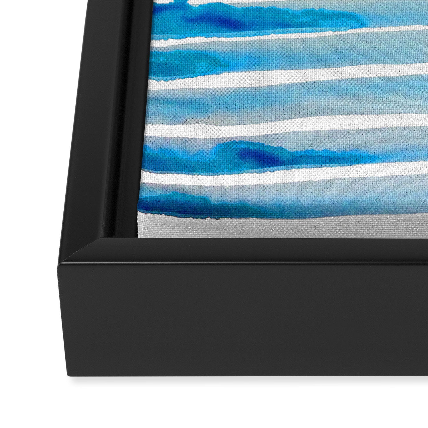 New Year Blue Water Lines Framed Canvas Print Gallery Image 3