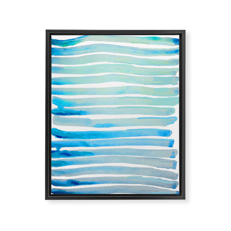 New Year Blue Water Lines Framed Canvas Print Gallery Image 6