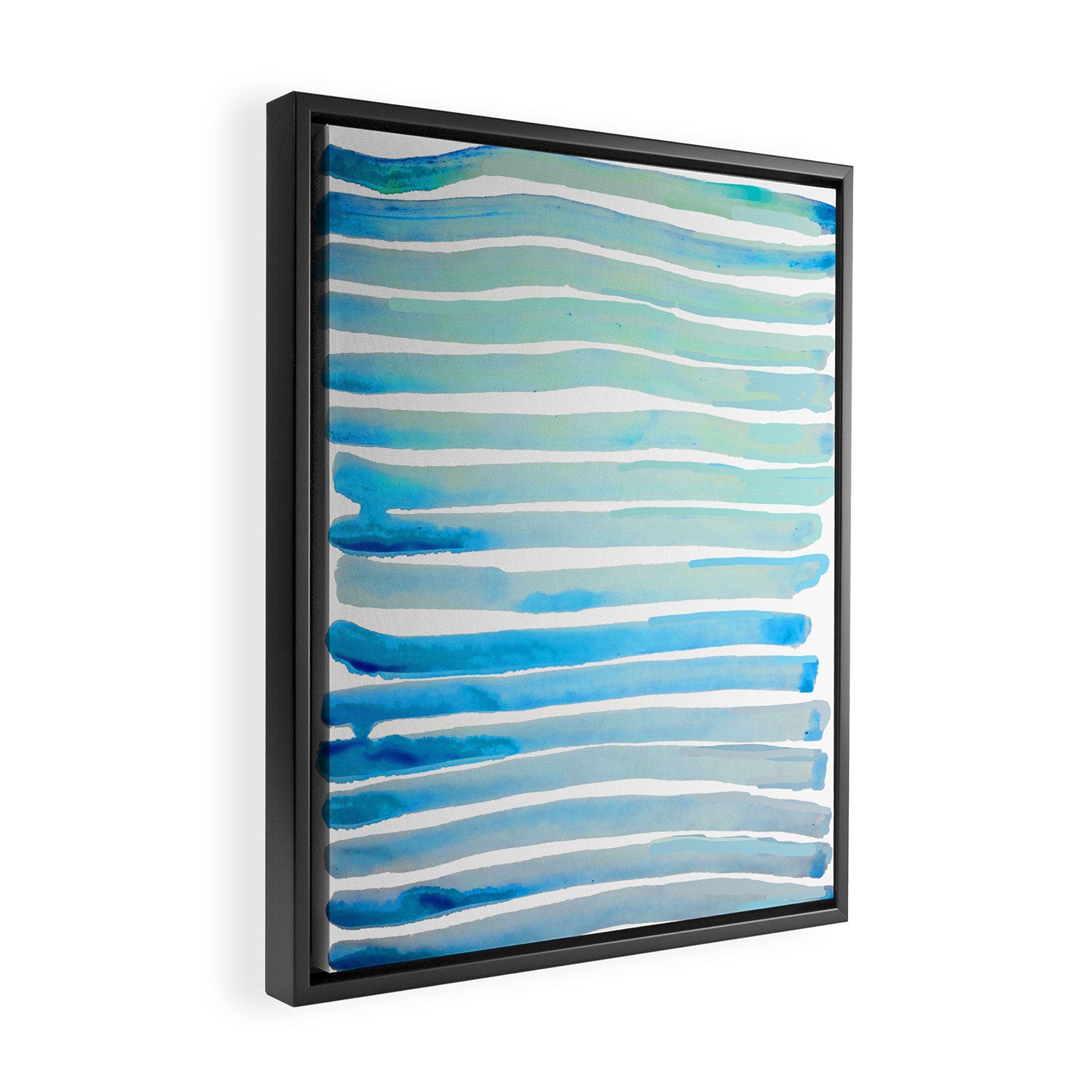 New Year Blue Water Lines Framed Canvas Print Gallery Image 2