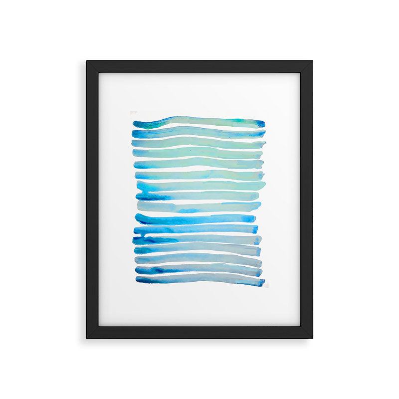 New Year Blue Water Lines Framed Art Print Gallery Image 5