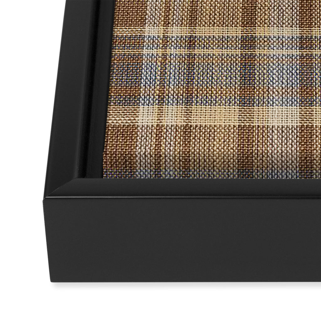 Beige Brown Tartan Plaid Pattern Framed Canvas Print Gallery Image 3