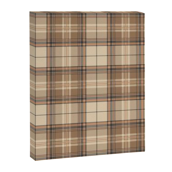 Beige Brown Tartan Plaid Pattern Canvas Print Gallery Image 1