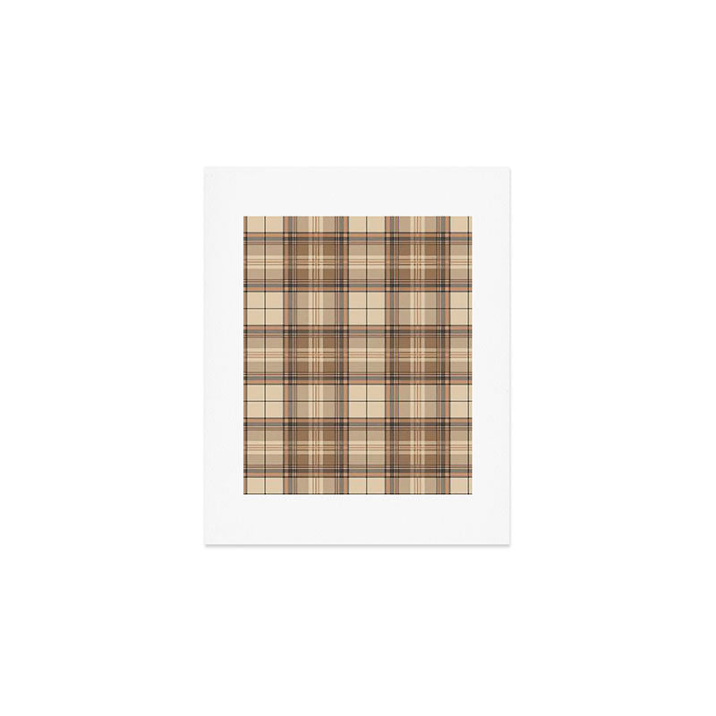 Beige Brown Tartan Plaid Pattern Art Print Gallery Image 1