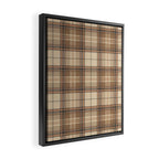 Beige Brown Tartan Plaid Pattern Framed Canvas Print Gallery Image 2