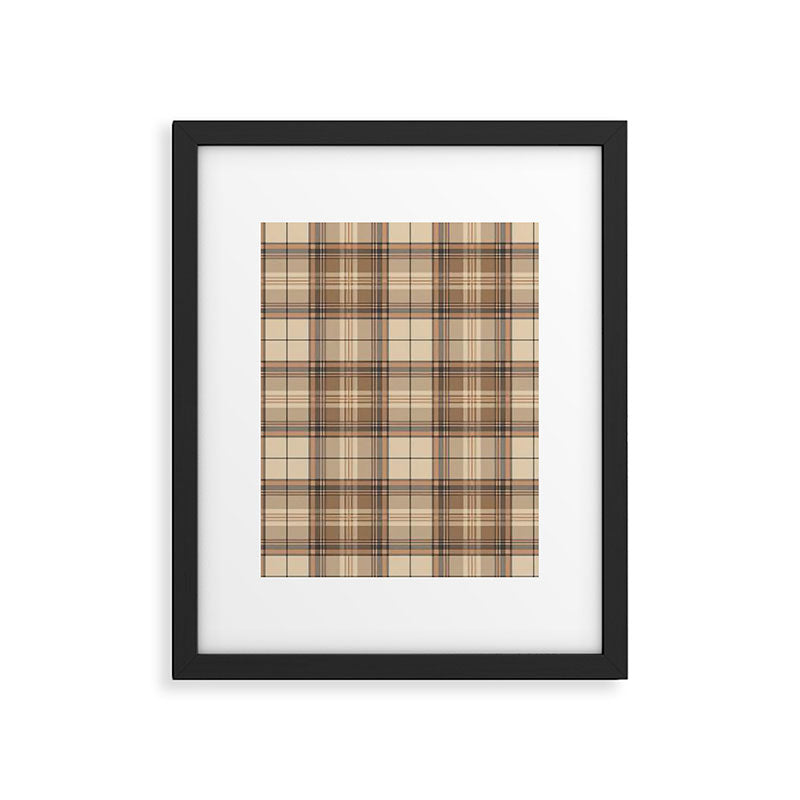 Beige Brown Tartan Plaid Pattern Framed Art Print Gallery Image 6