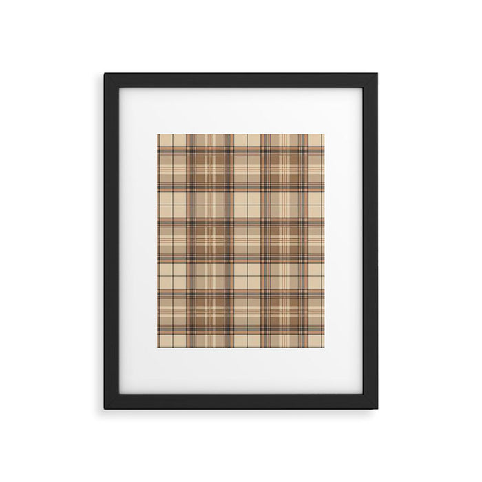 Beige Brown Tartan Plaid Pattern Framed Art Print Gallery Image 1