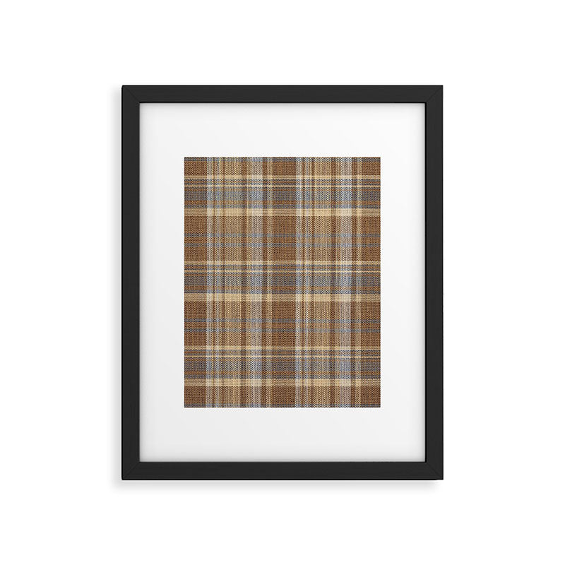 Beige Brown Tartan Plaid Pattern Framed Art Print Gallery Image 6