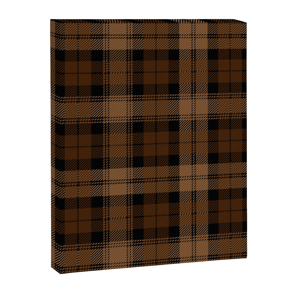 Black Brown Tartan Plaid Scottish Pattern Canvas Print Gallery Image 8