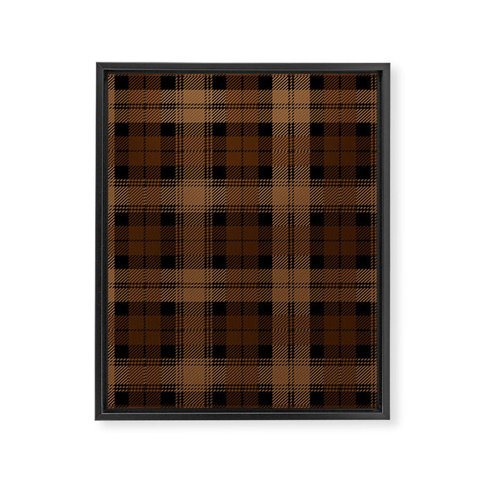 Black Brown Tartan Plaid Scottish Pattern Framed Canvas Print Gallery Image 1