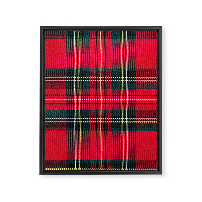 Black Red Tartan Plaid Scottish Pattern Framed Canvas Print Gallery Image 1